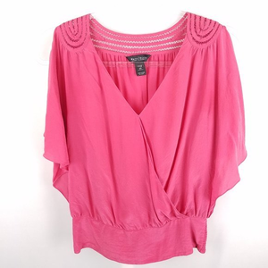 White House Black‎ Market top 100% silk hot pink XS